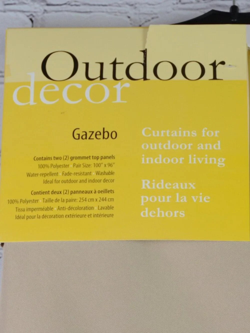 NWT OUTDOOR DECOR Gazebo Curtain Panels, 96